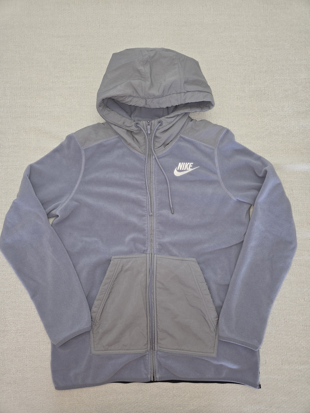 Nike Blue And Grey Hoodie Zip-Up with Hood
